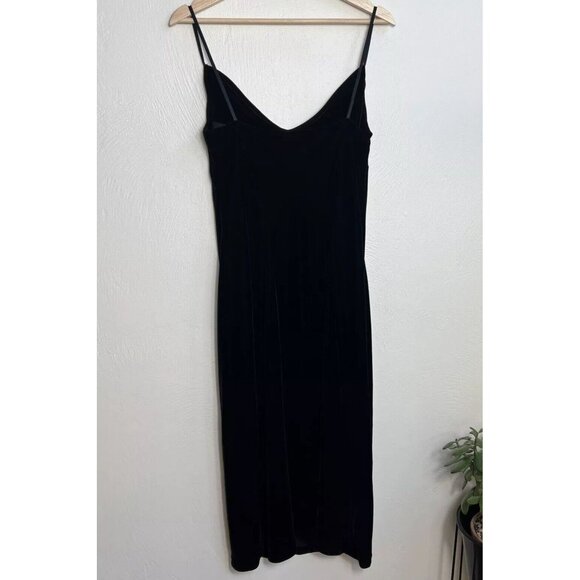 VTG Banana Republic Womens Black Velvet Slip Dress Size 10 Y2K 2002 Holiday Midi - Picture 5 of 15